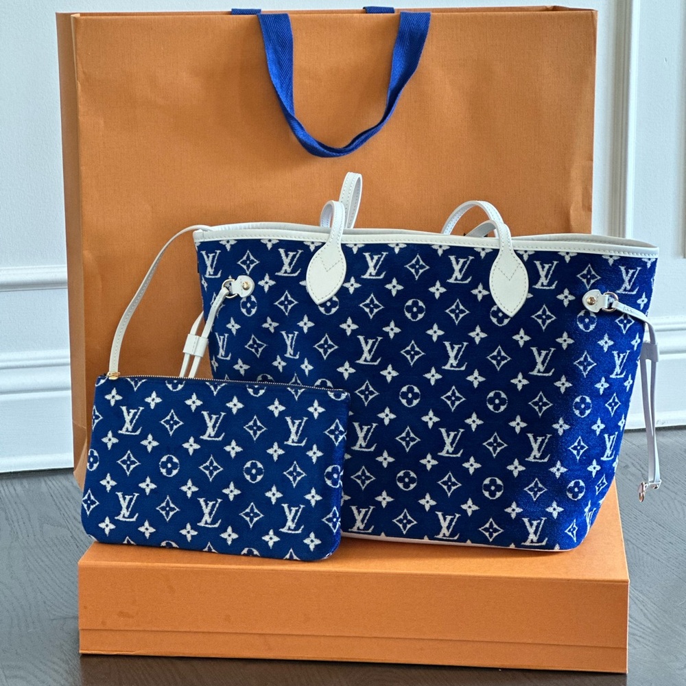 Louis Vuitton Blue and White Monogram Tote. 
Price Firm!
